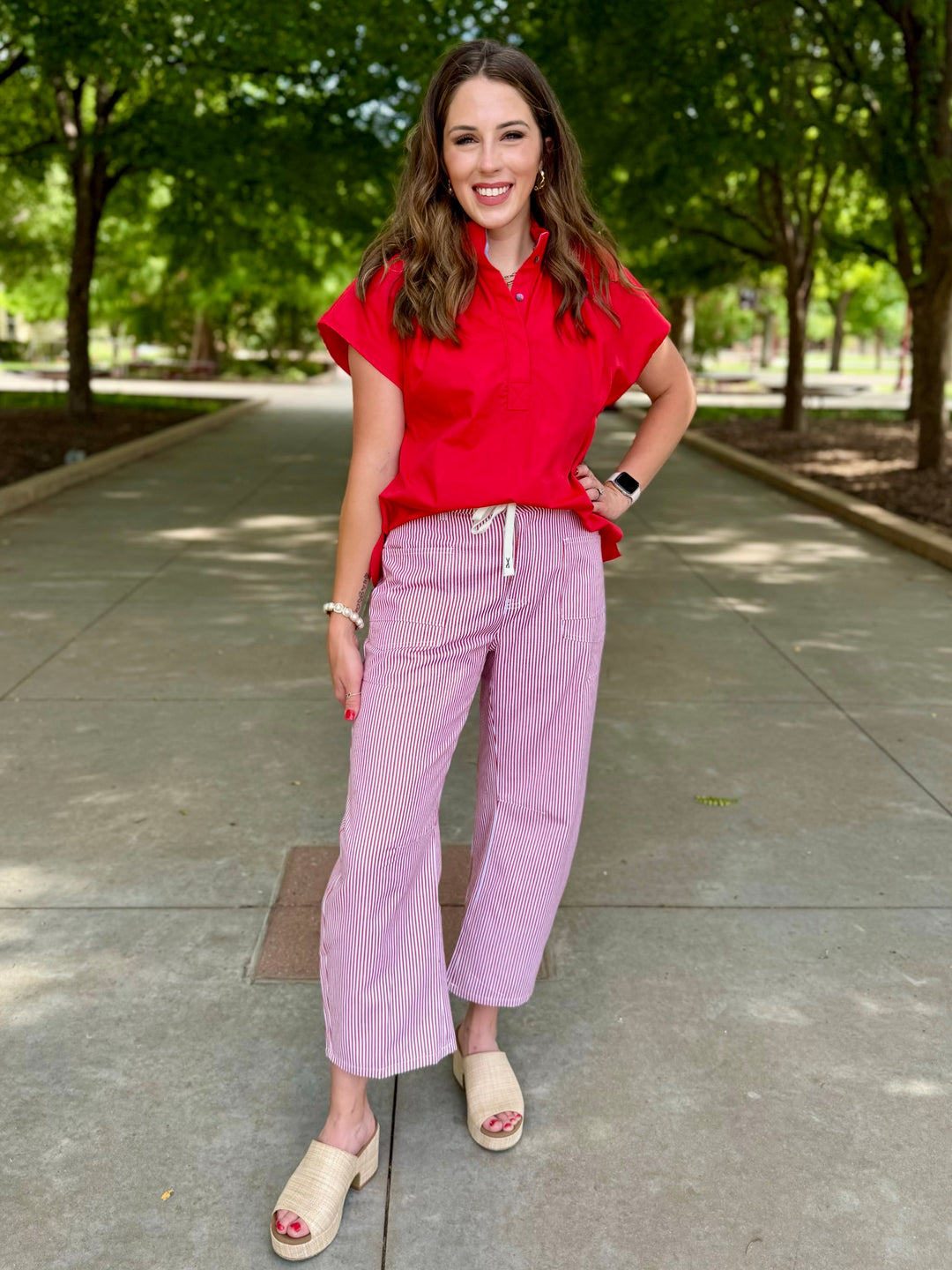 Stadium Stripes Barrel Leg Jean