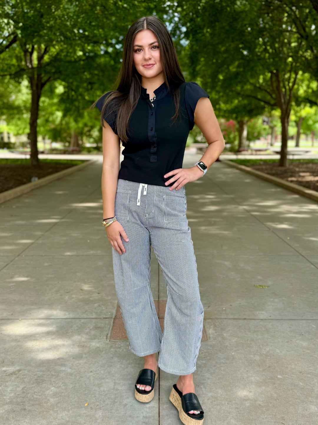 Stadium Stripes Barrel Leg Jean
