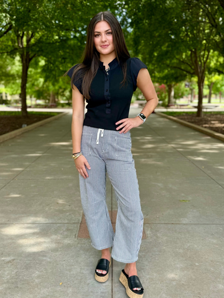 Stadium Stripes Barrel Leg Jean