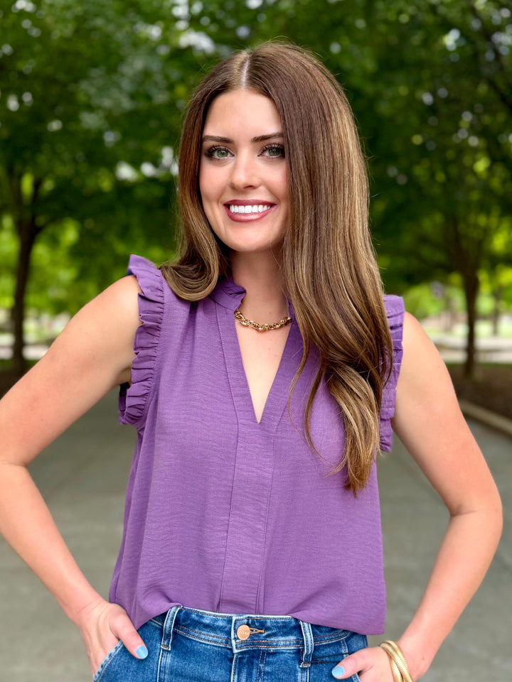Plum Perfect V-Neck Blouse