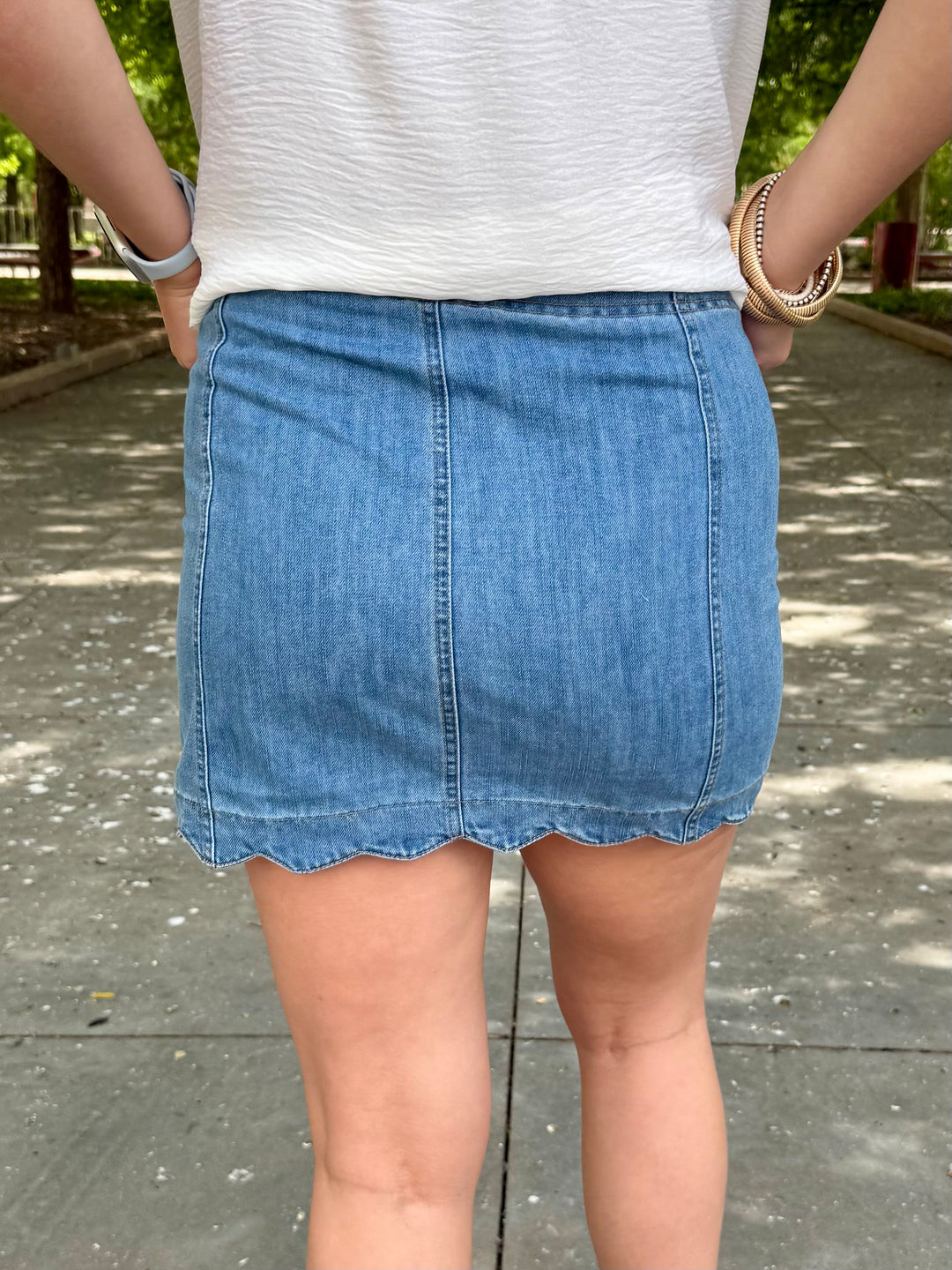 Seaside Scallop Denim Skort