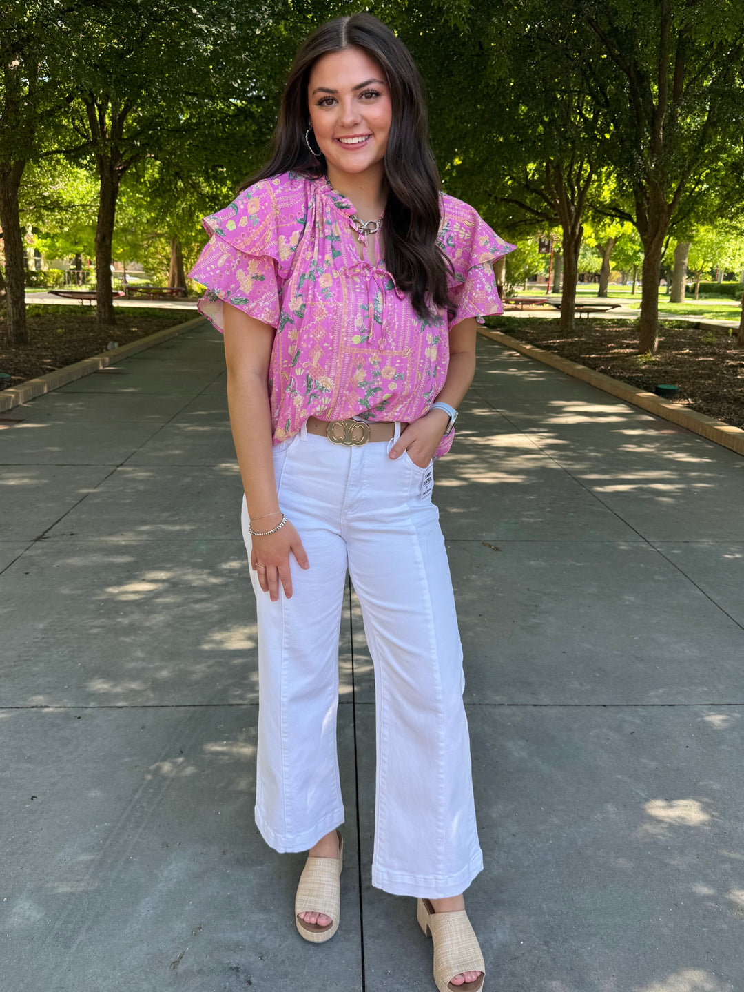Blooming Beauty Pink Floral Blouse