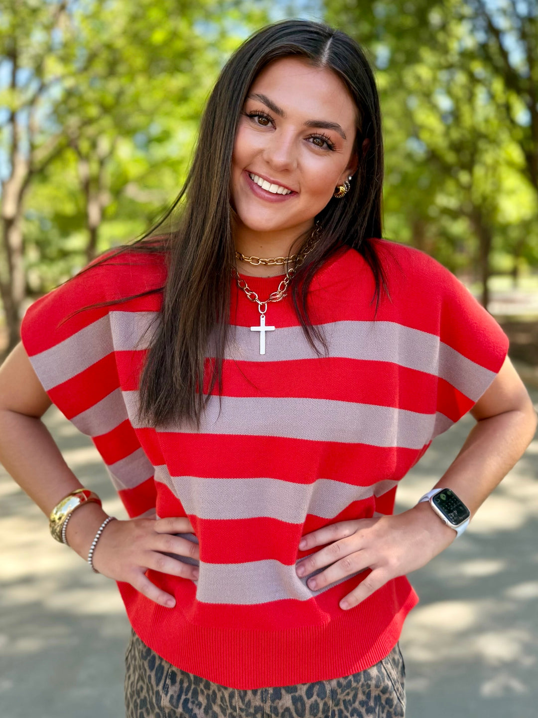 Carrot Patch Striped Sweater