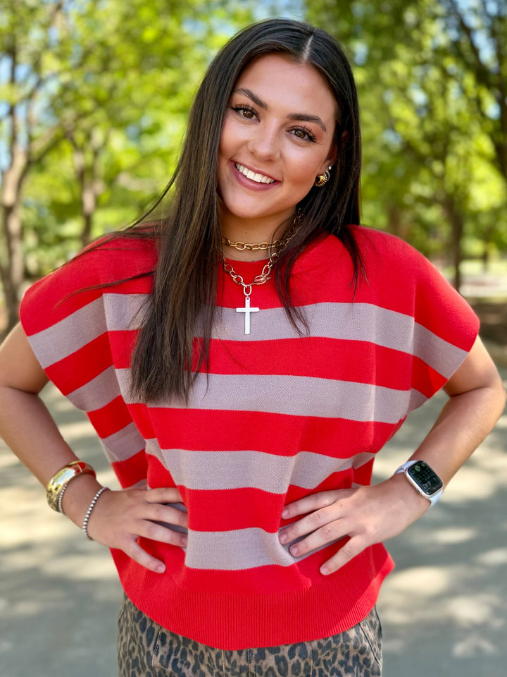 Carrot Patch Striped Sweater