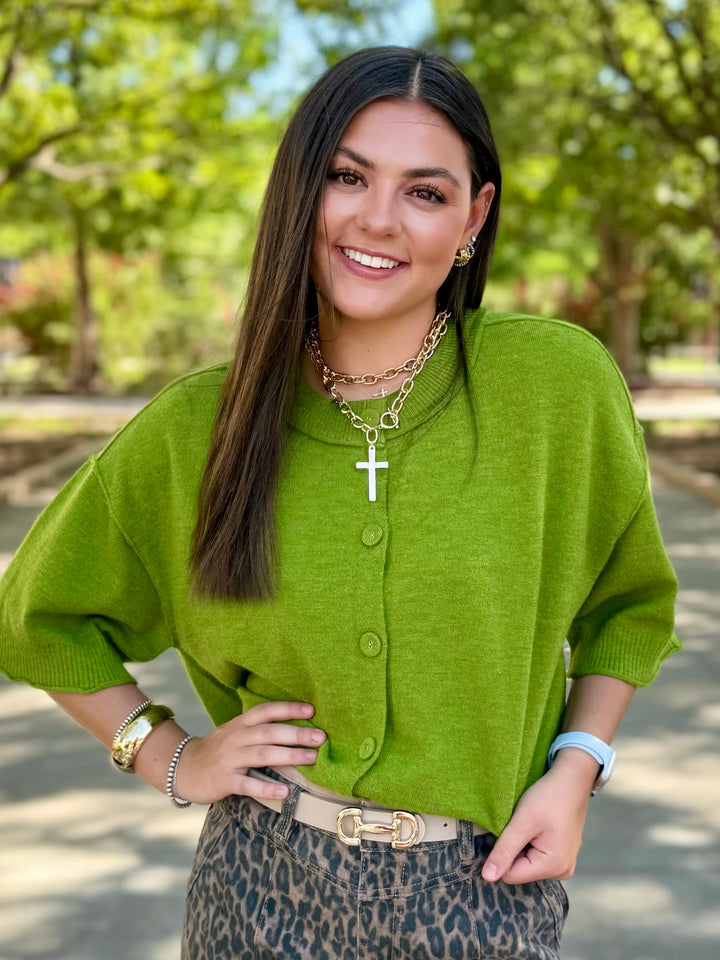 The Sweetest Staple Green Sweater
