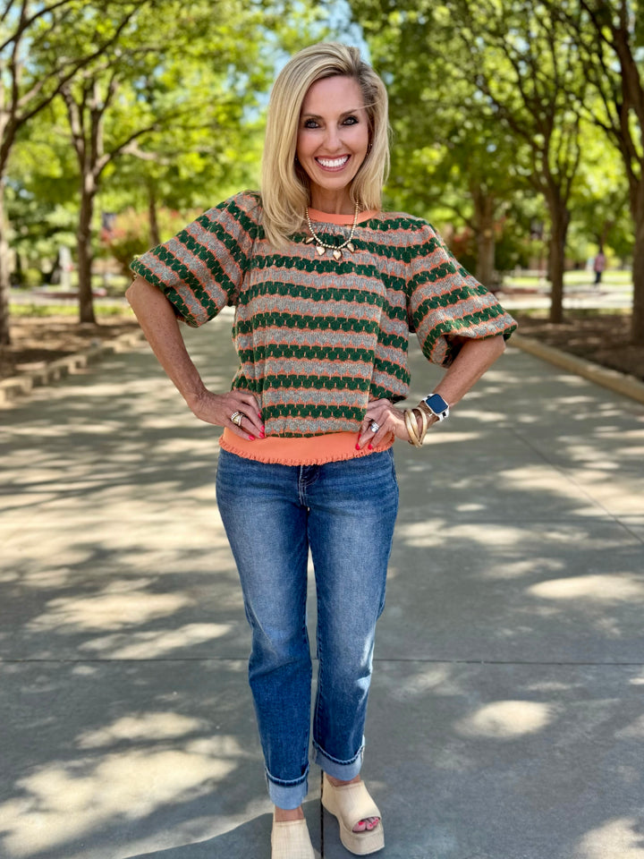 Harvest Haze Orange Knit Sweater