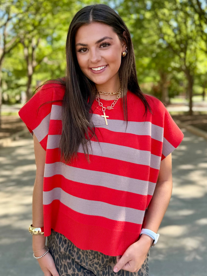 Carrot Patch Striped Sweater