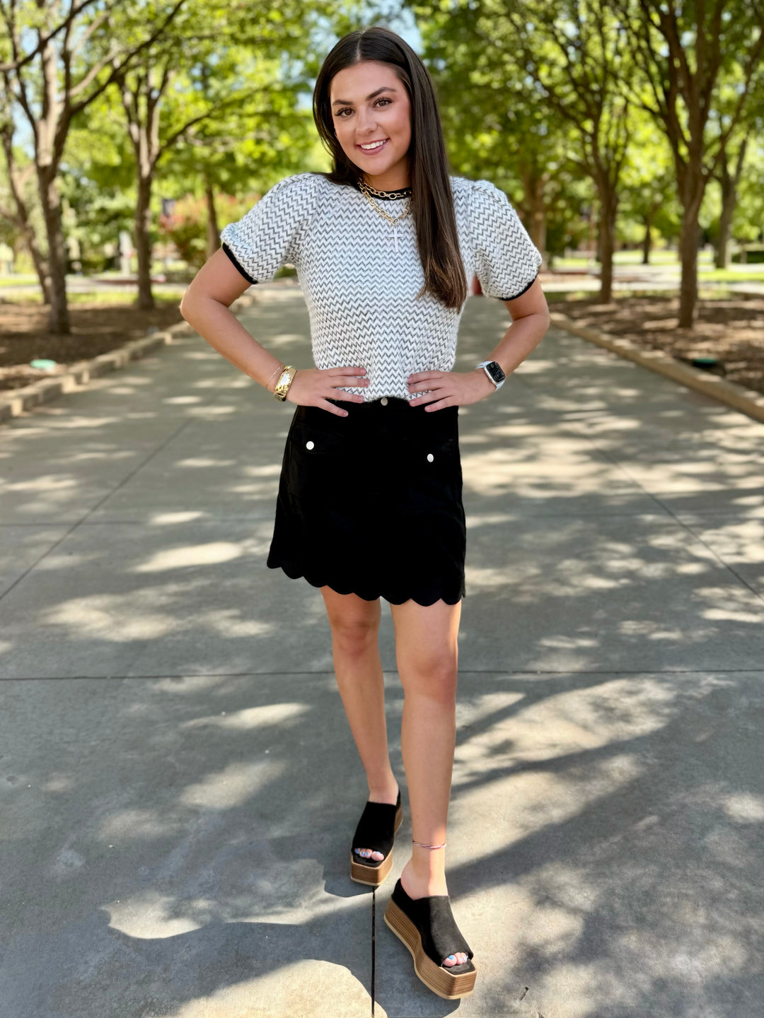 Sweet As Sugar Black Suede Skirt
