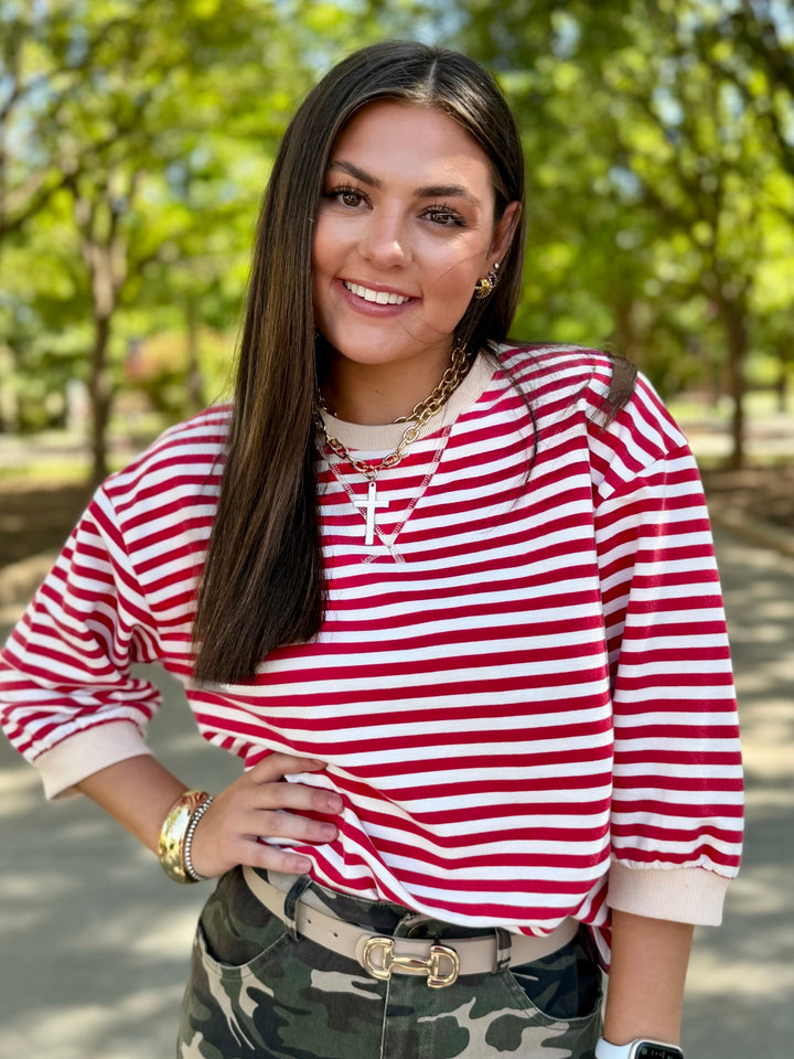 Simple Stripes 3/4 Sleeve Top