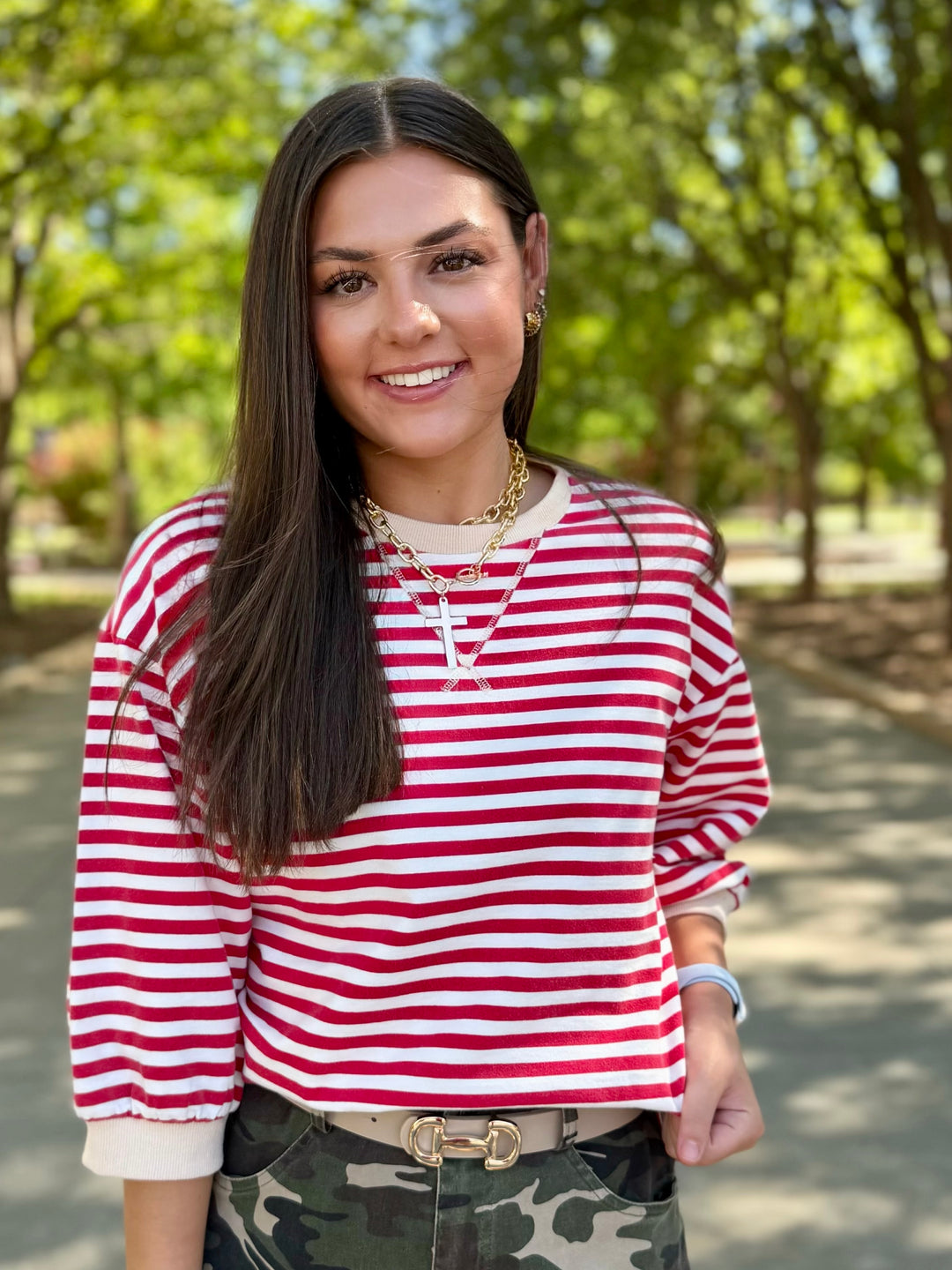 Simple Stripes 3/4 Sleeve Top