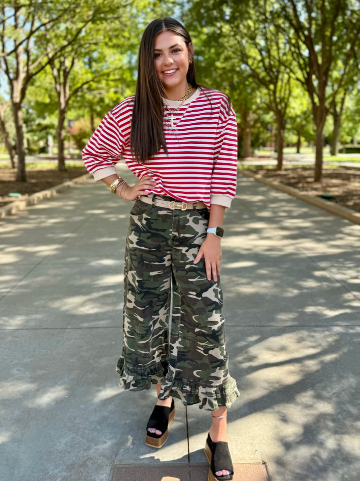 Simple Stripes 3/4 Sleeve Top