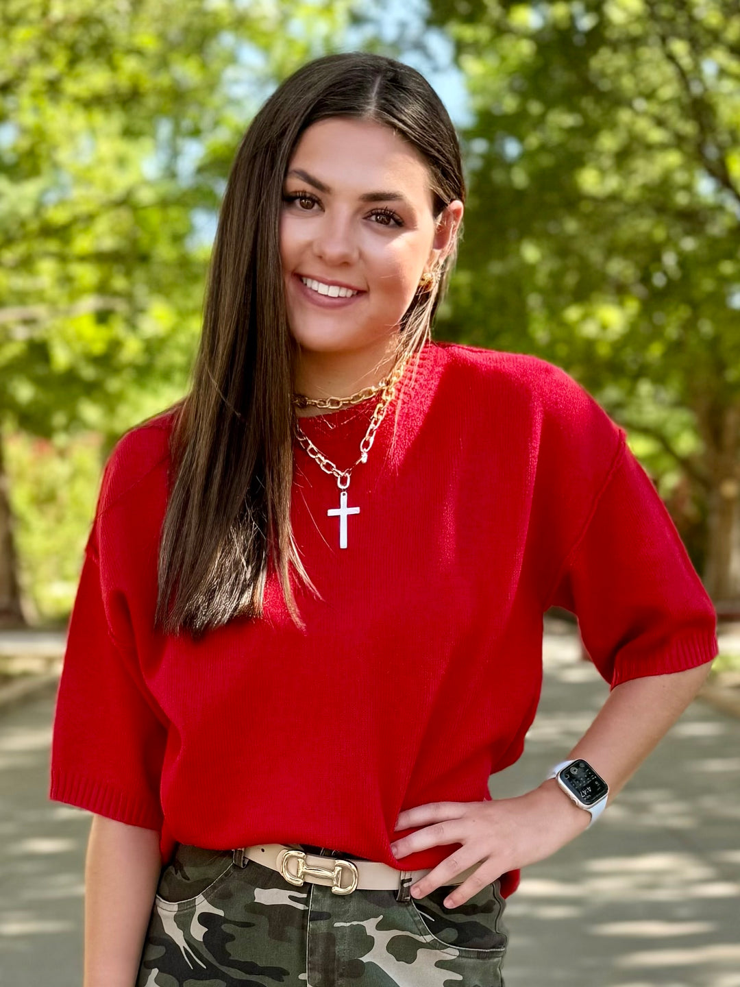 Red On Repeat Sweater