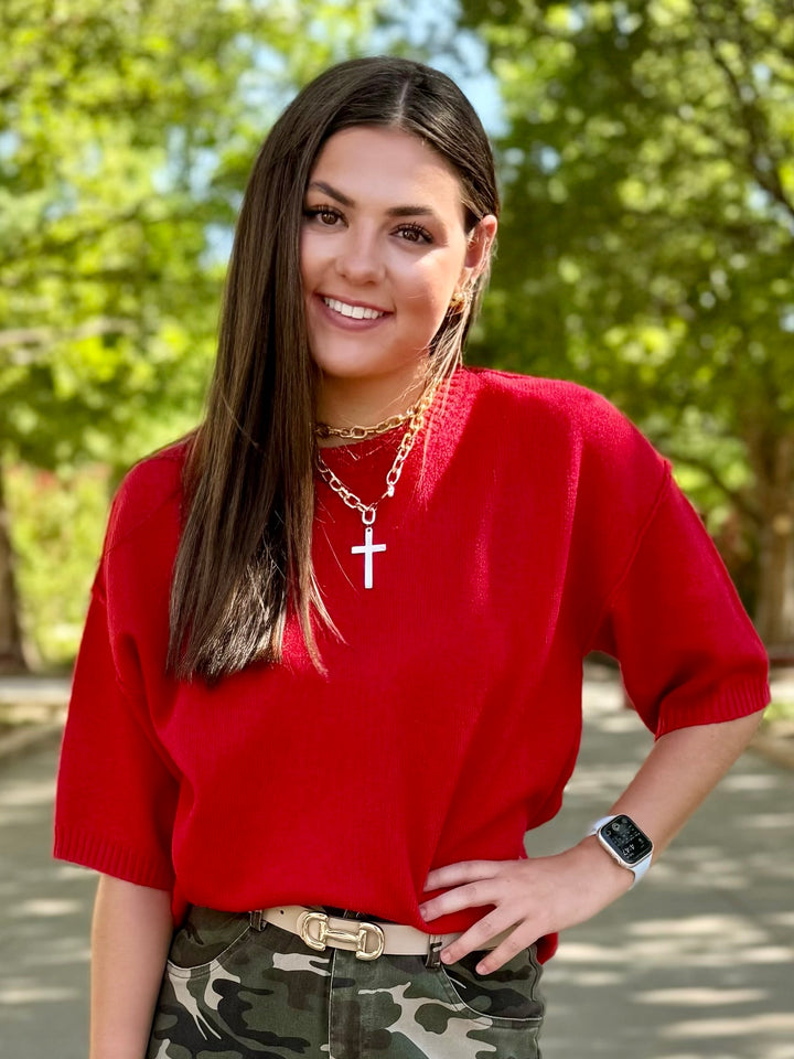 Red On Repeat Sweater