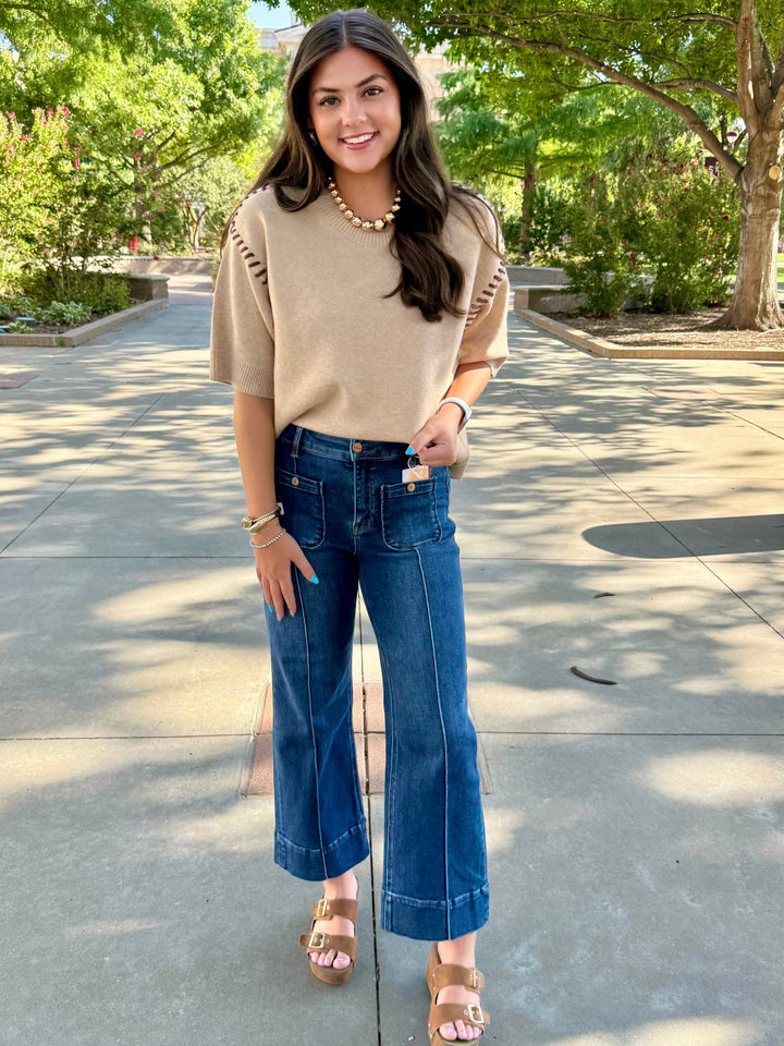 Stitched in Style Oatmeal Sweater