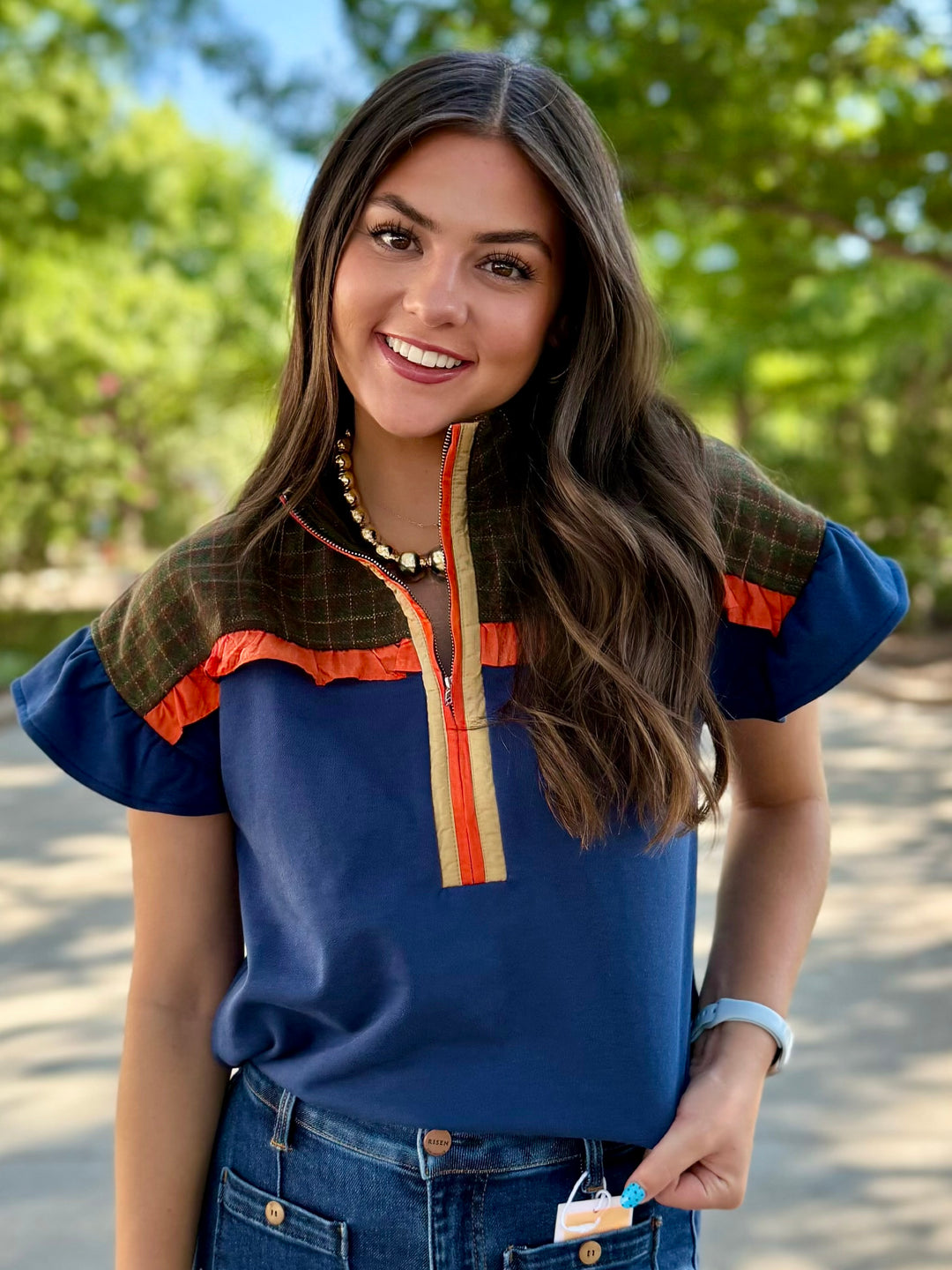 Plaid Peak 1/4 Zip Top