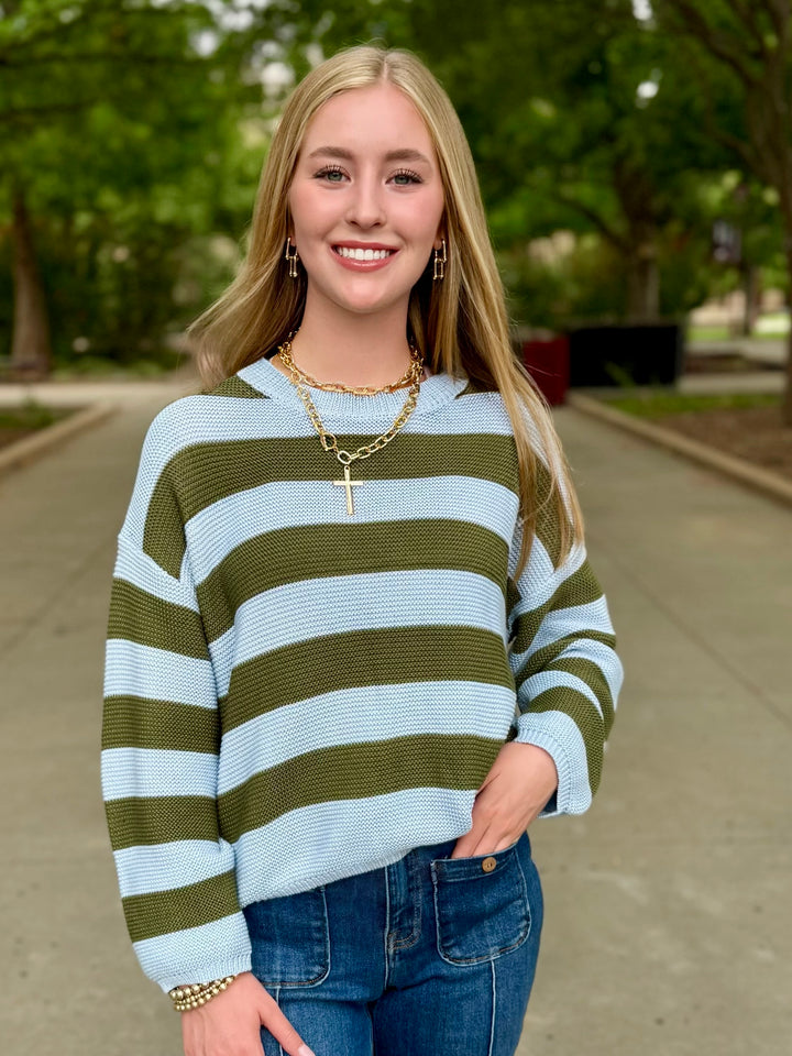 Stripe It Lucky Knit Sweater