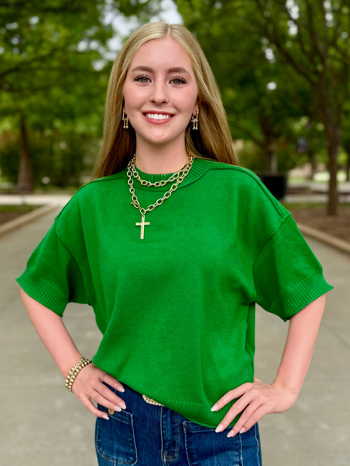 Green Mood Roll Sweater