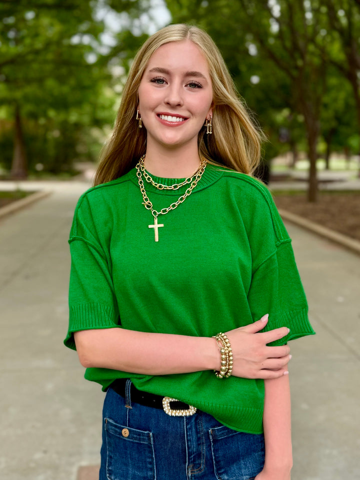 Green Mood Roll Sweater