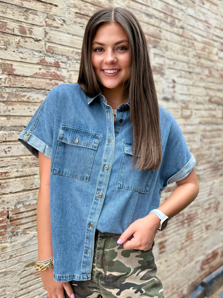 Denim Daydream Oversized Top