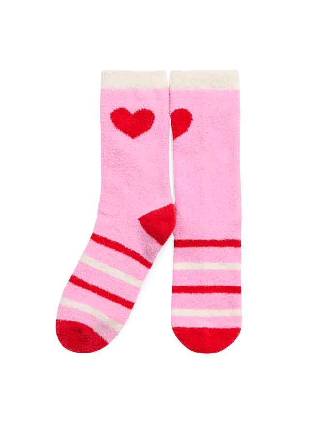 Pink Heart Cozy Socks