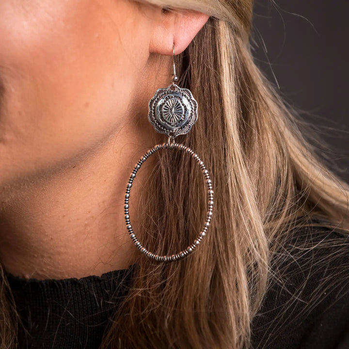 Porter Silver Dangle Hoop Earring