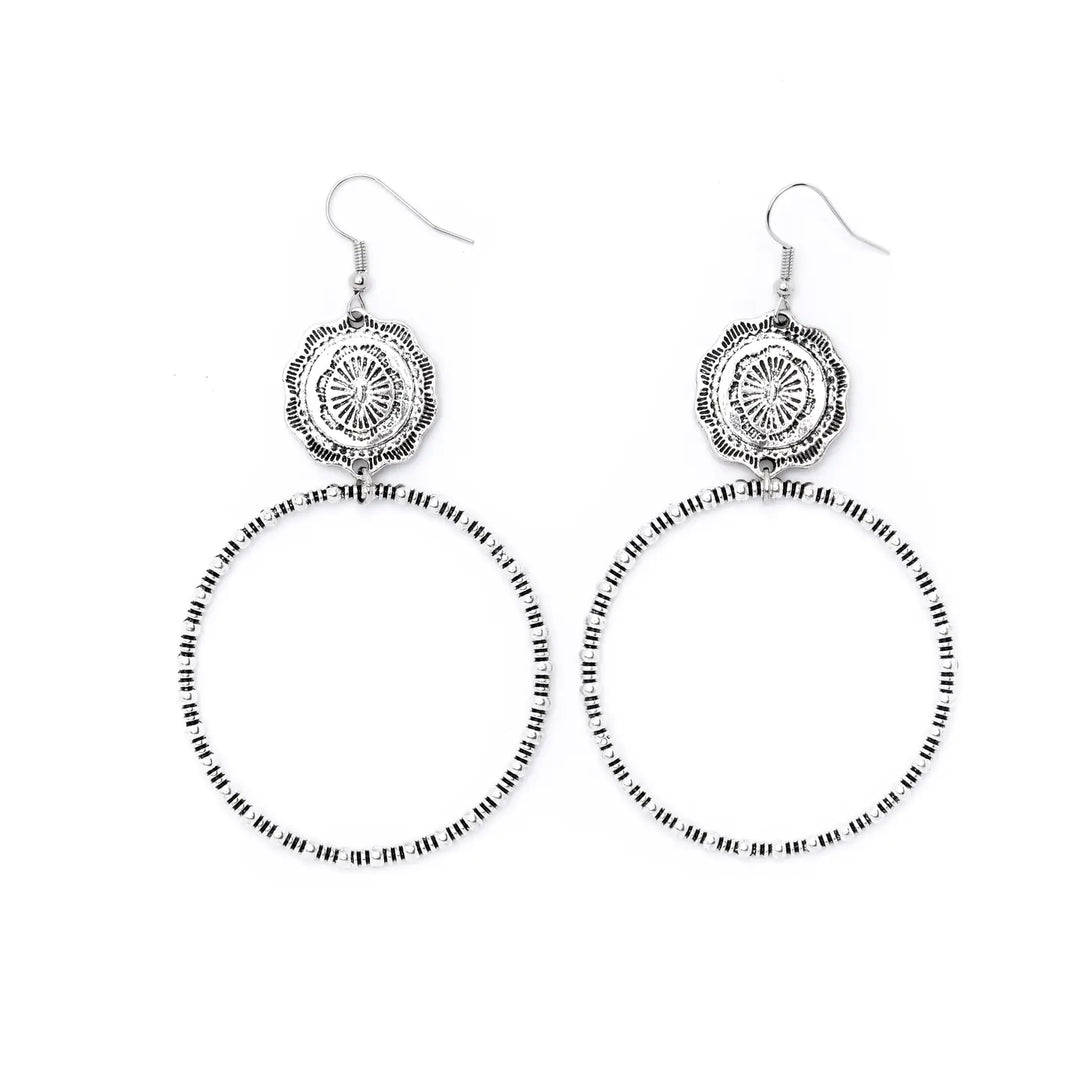 Porter Silver Dangle Hoop Earring