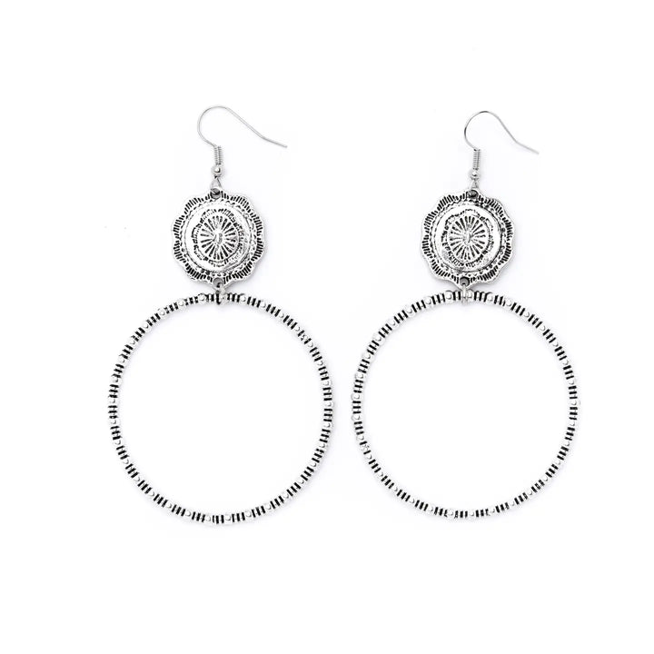 Porter Silver Dangle Hoop Earring