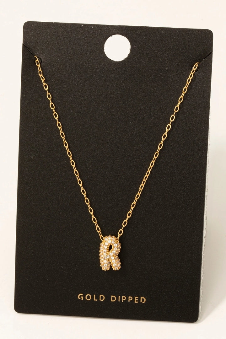 CZ Mini Initial Balloon Necklace