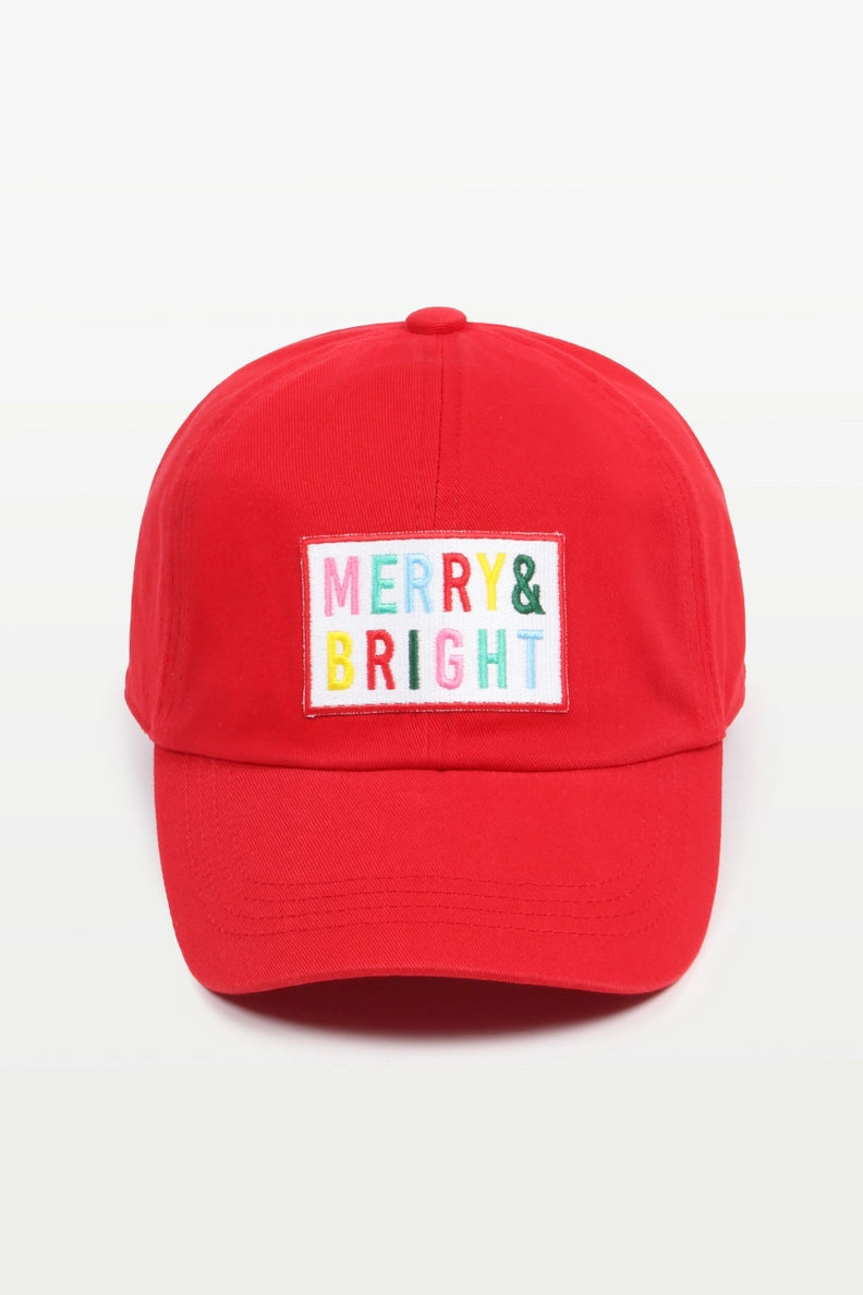 Merry & Bright Embroidered Patch Cap