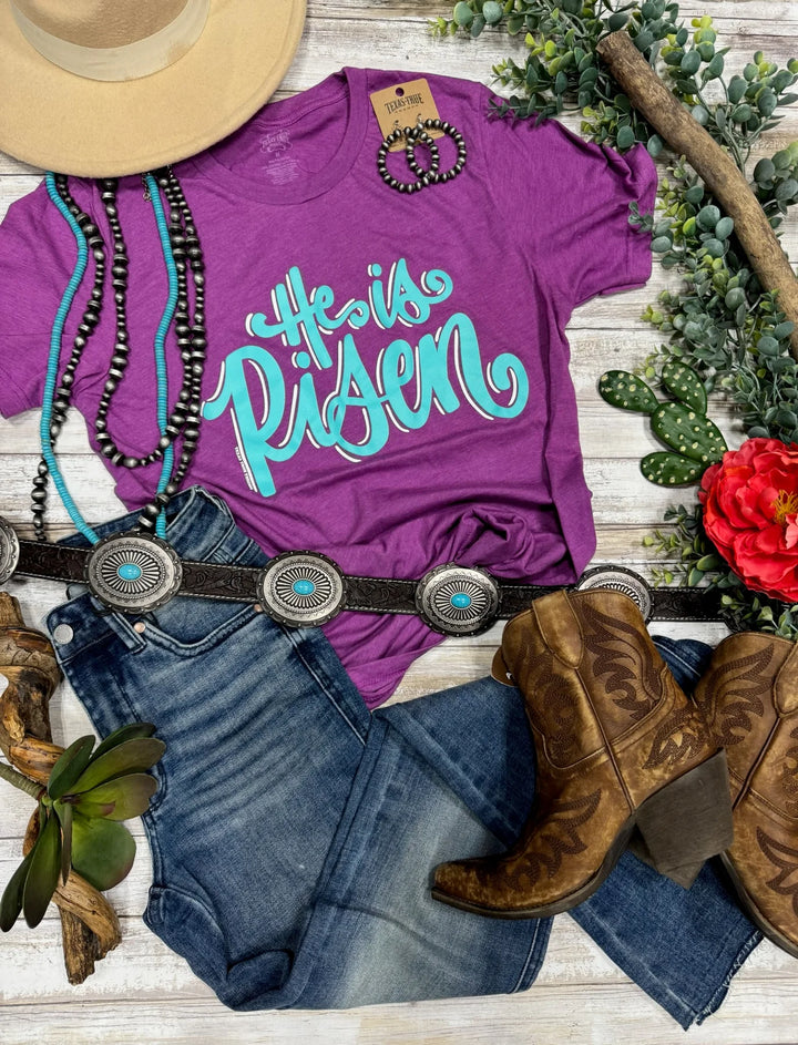 Rissen Rackertwite He is Risen Tee by Texas True Threads – Blessed Buffalo Boutique