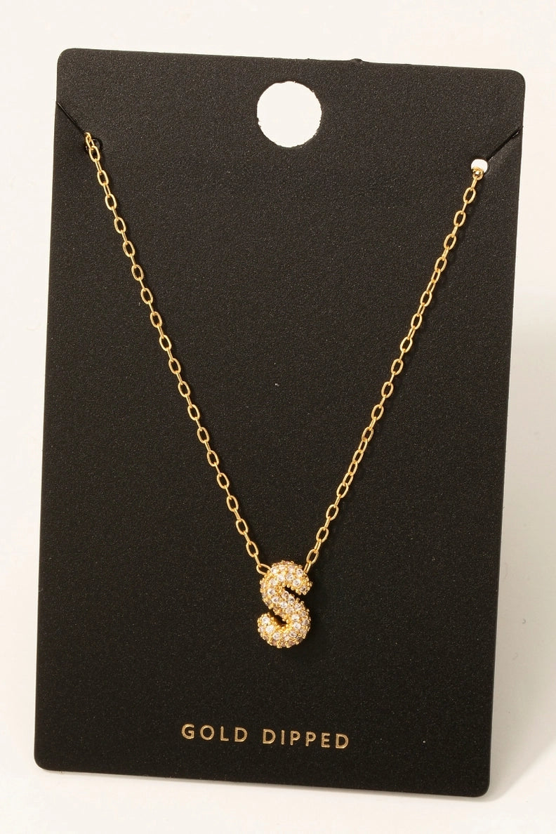 CZ Mini Initial Balloon Necklace