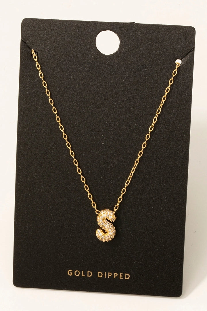 CZ Mini Initial Balloon Necklace