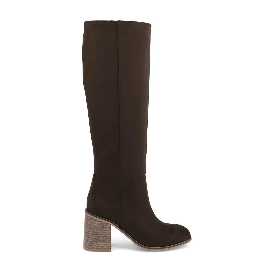 Sabrena Tall Boot by MIA - Chocolate Faux Suede