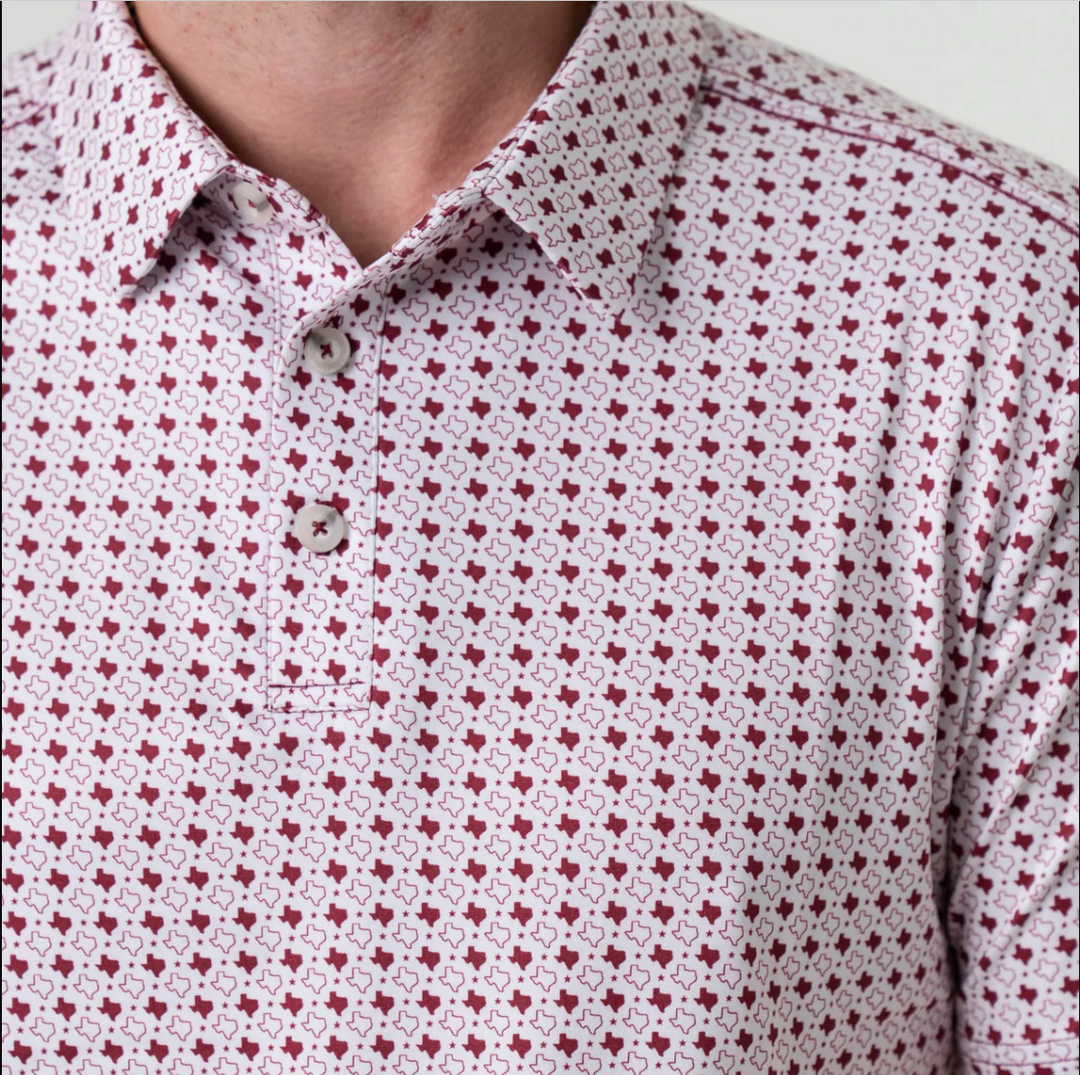 Burlebo Texas White & Maroon Polo