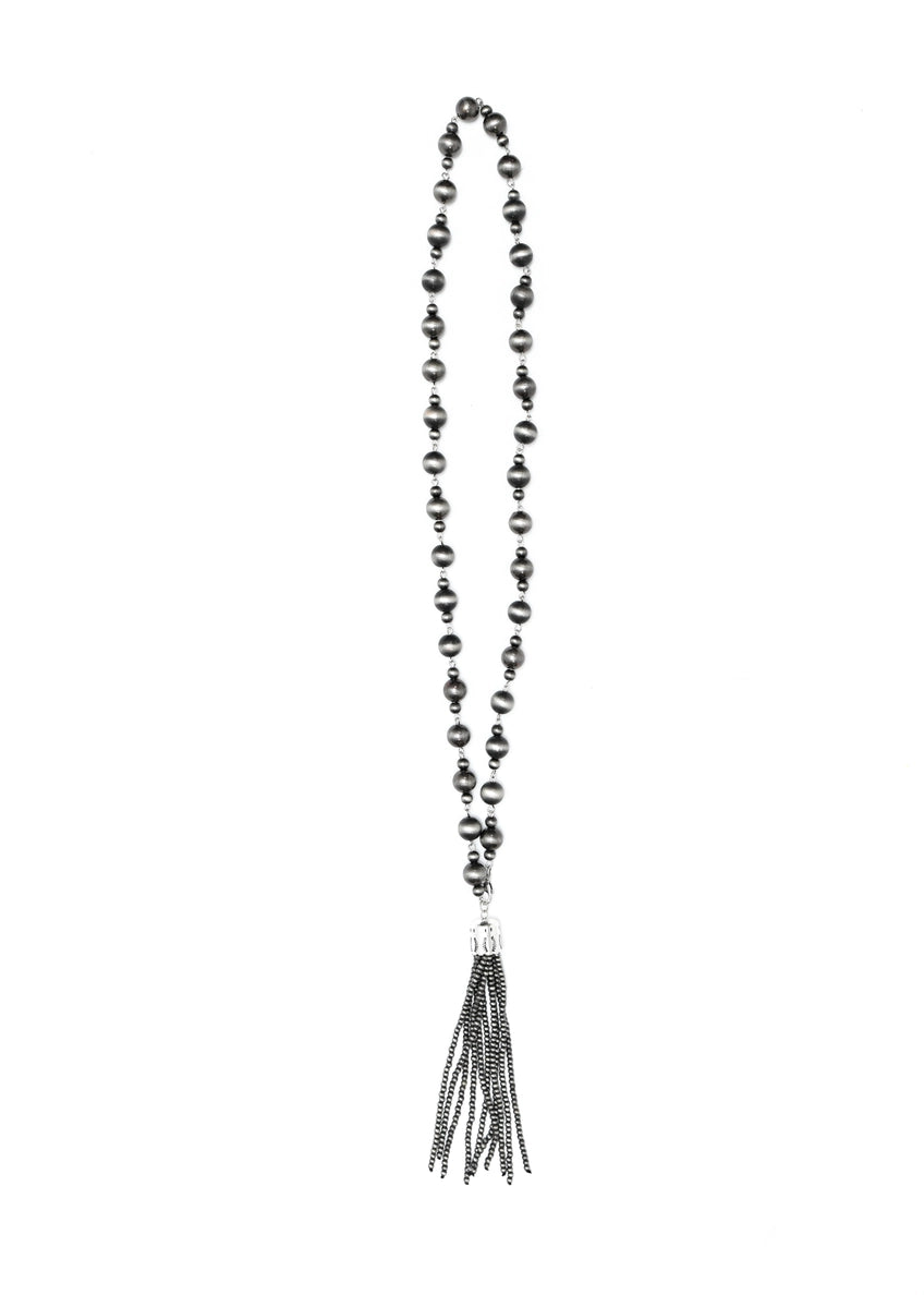 Tanya Faux Navajo Pearl Tassel Necklace