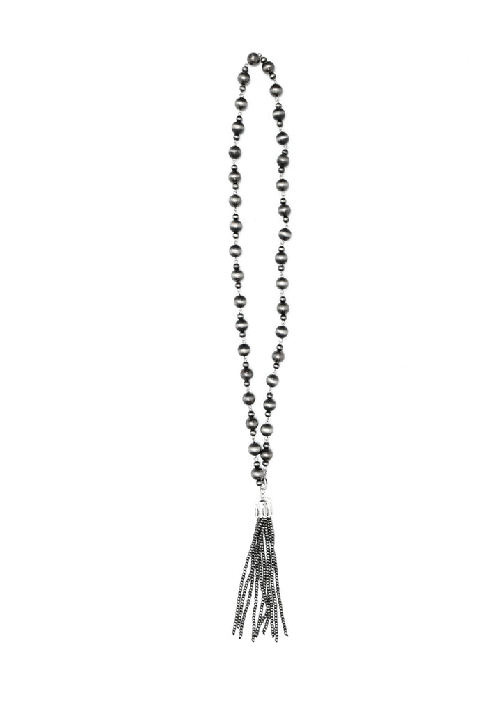Tanya Faux Navajo Pearl Tassel Necklace