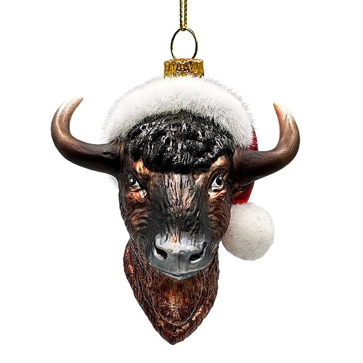 Bucky Buffalo Glass Ornament