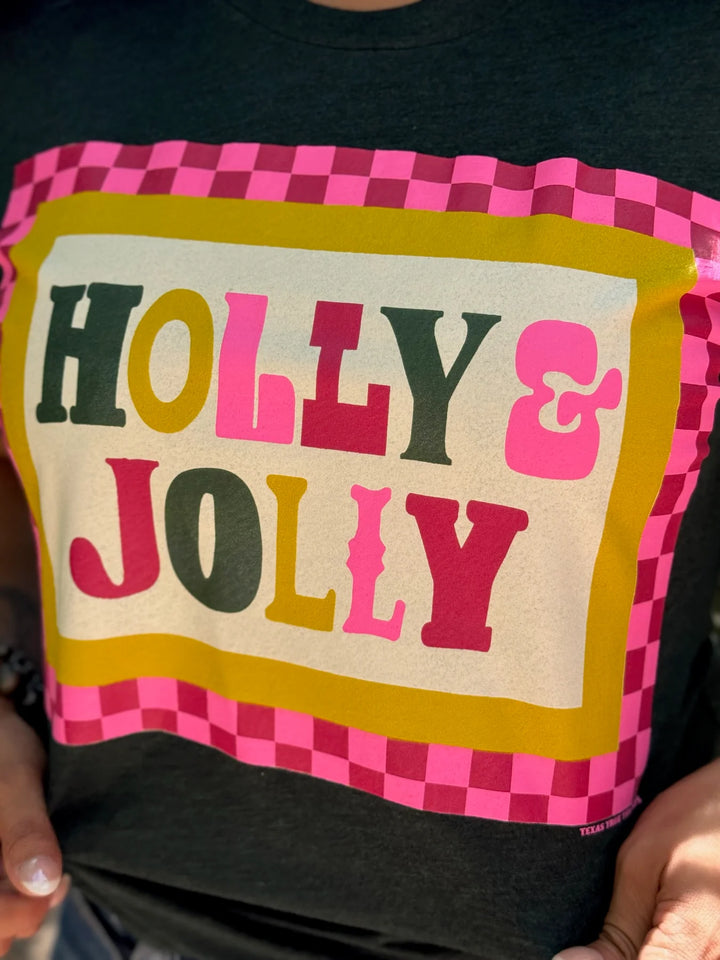 Pink & Red Checkered Holly Jolly by Texas True Threads