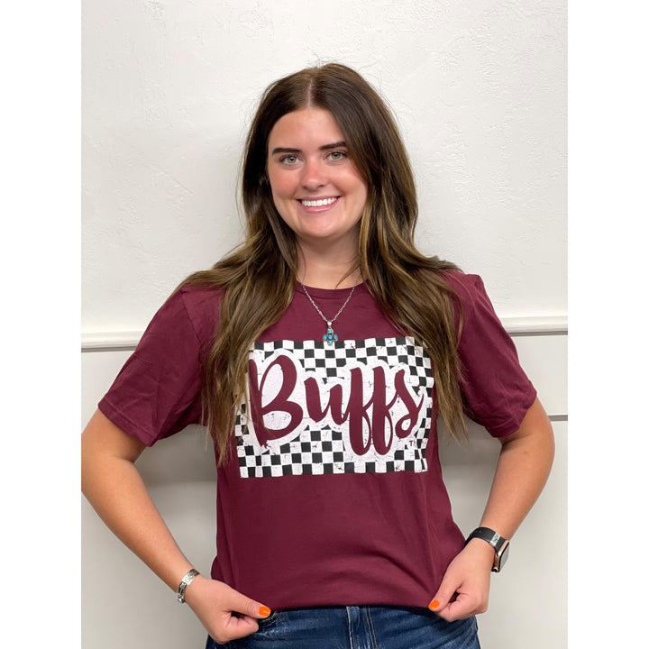 Buffs Checkered Maroon Tee