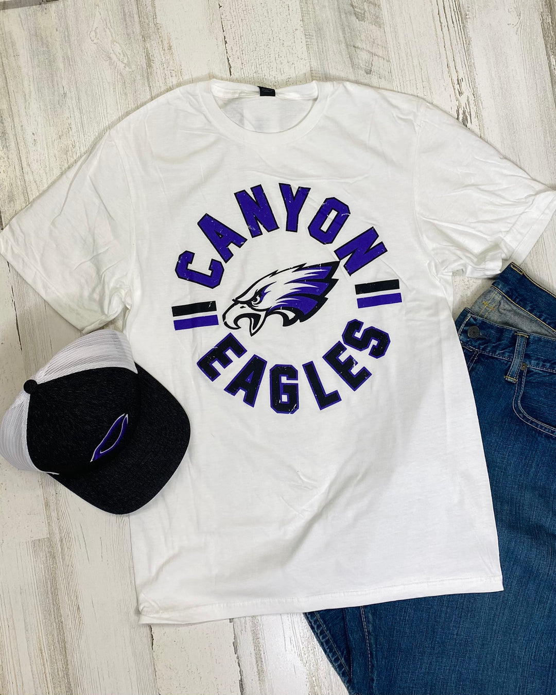 Canyon Eagles Retro Varsity Circle Short Sleeve Tee