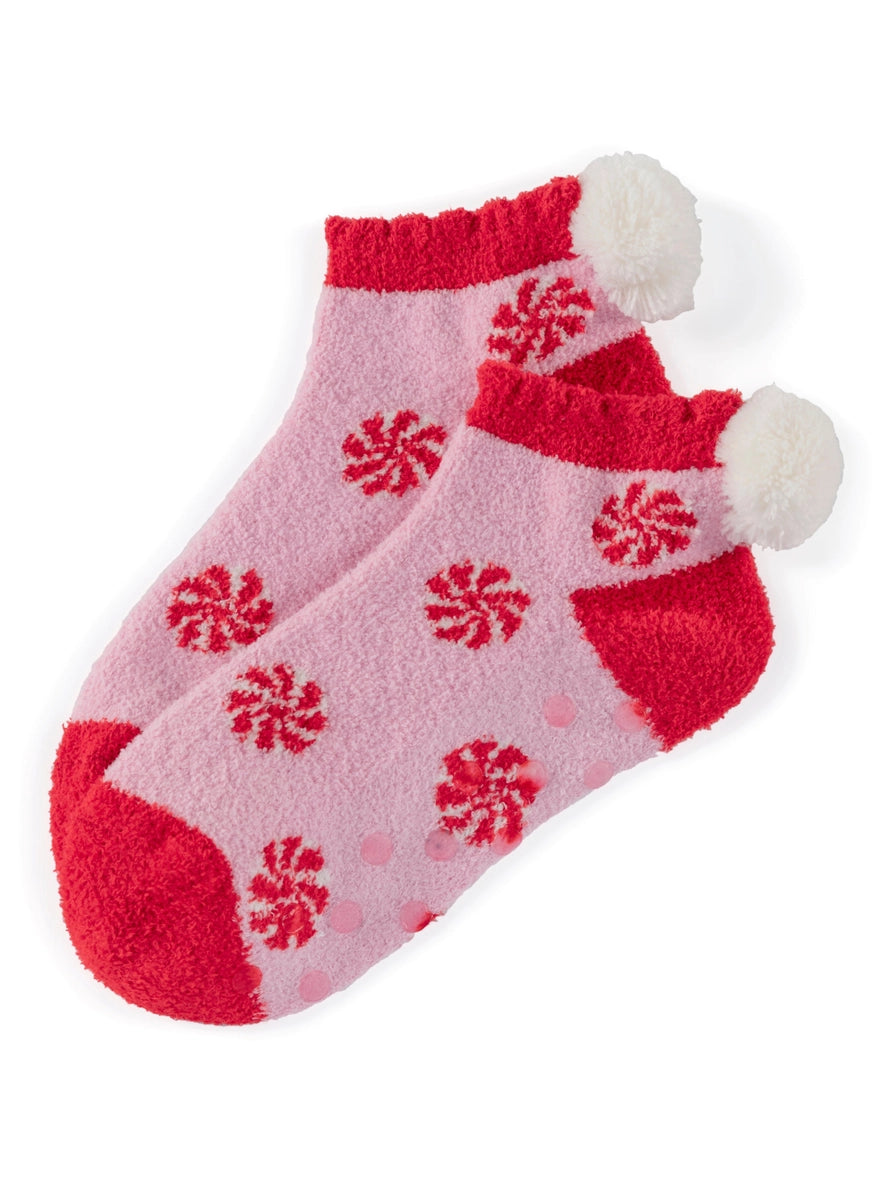 Pink Peppermint Holiday Socks
