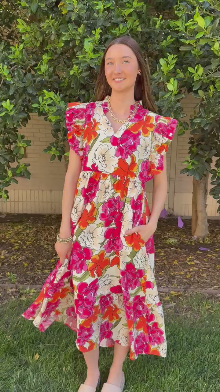 Meadow Muse Floral Midi Dress