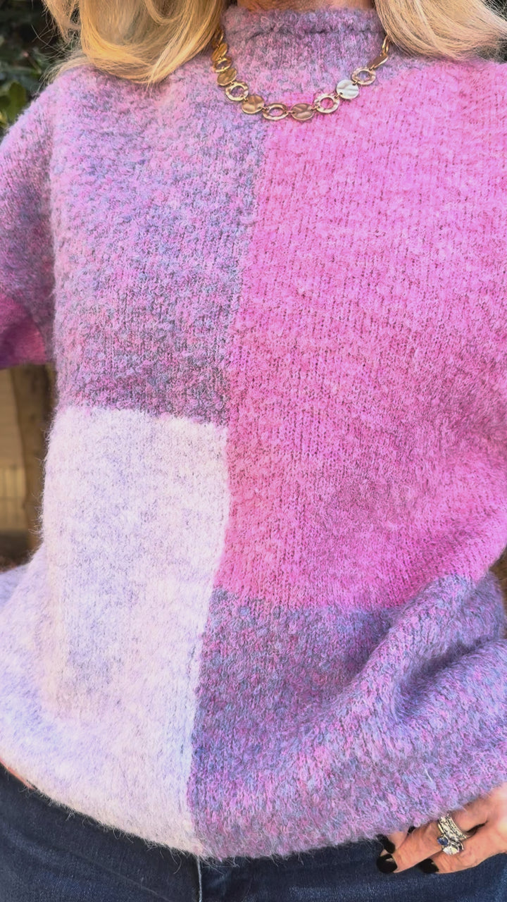 Purple Tones Mixed Sweater
