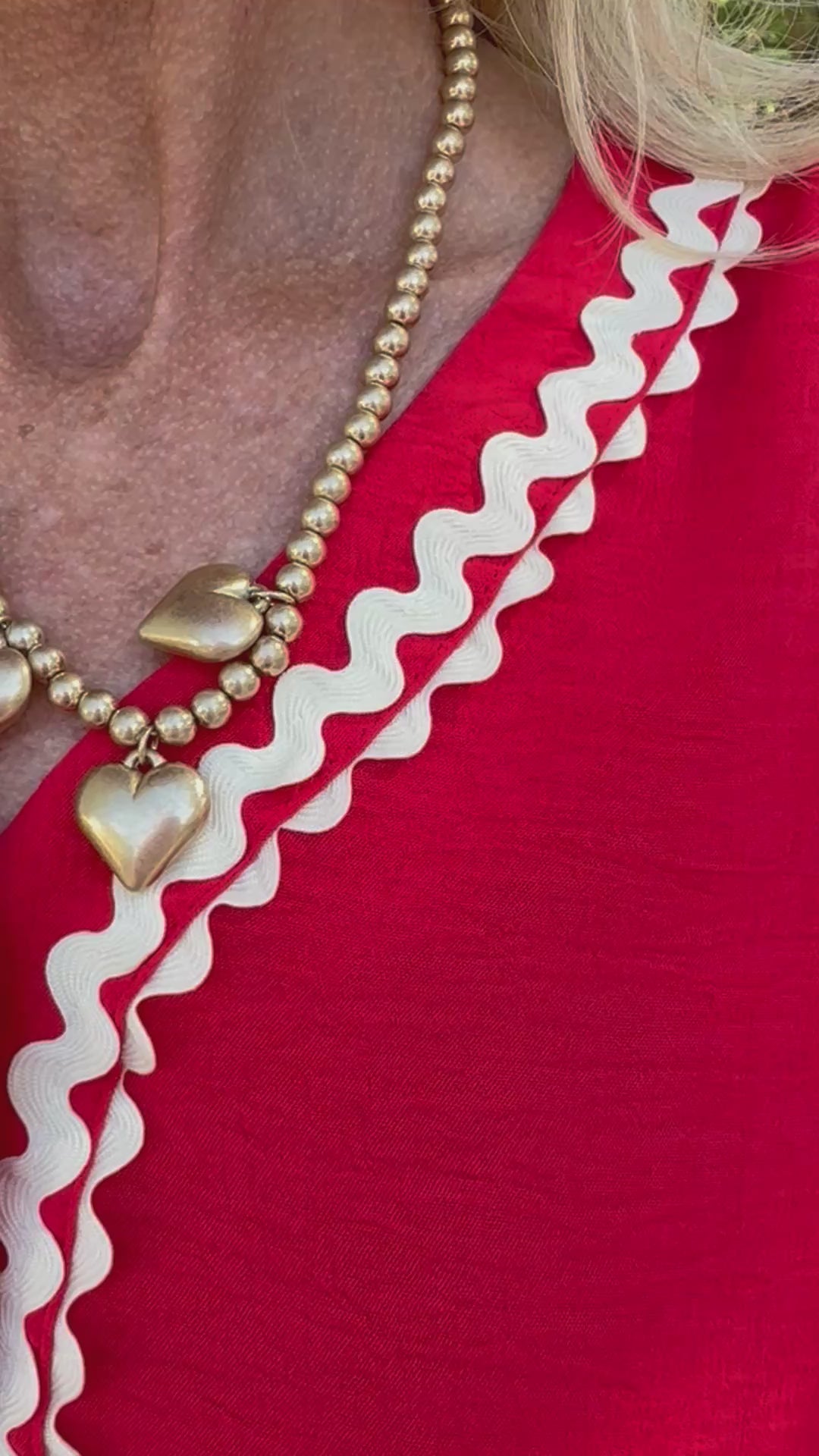 Red Darling V-Neck Blouse