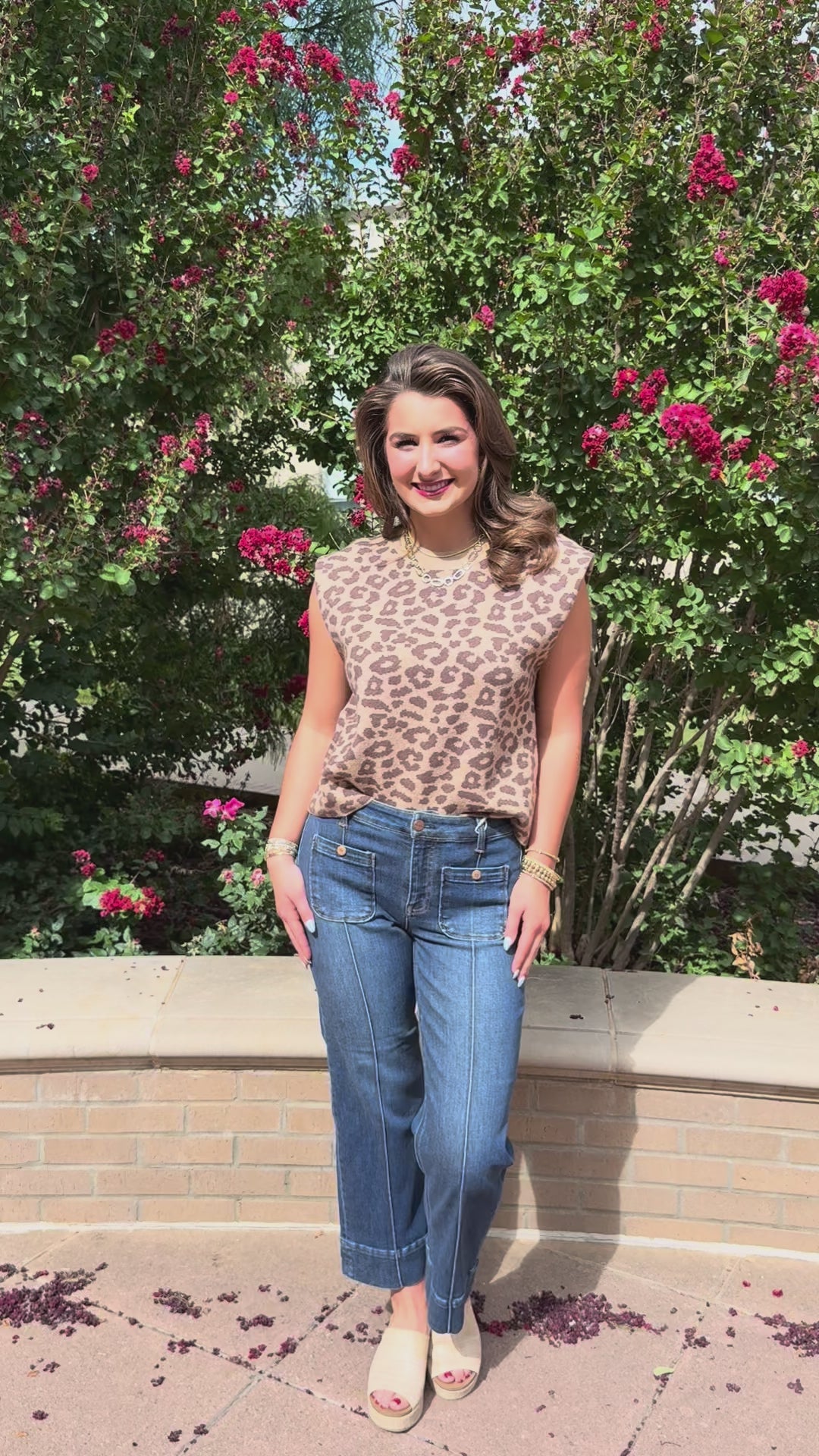 Lilah Leopard Sleeveless Sweater