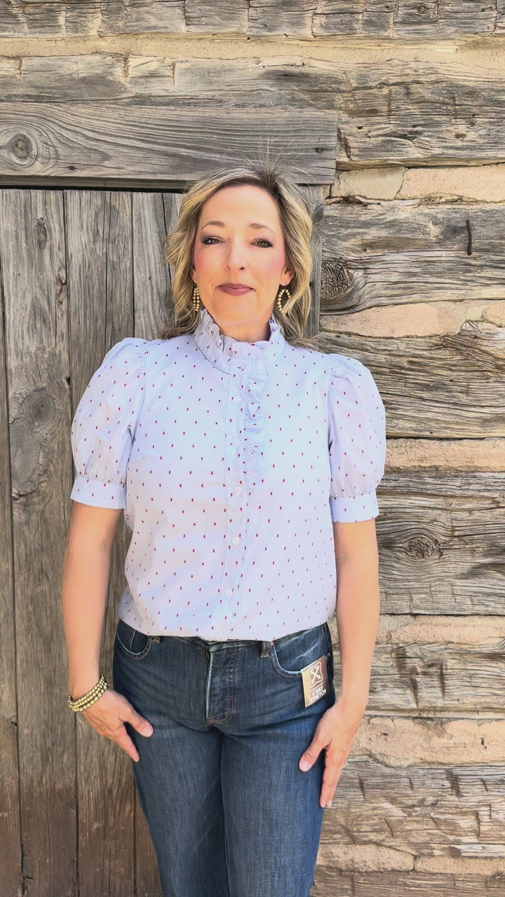 Sweet as Gingham Puff Sleeve Blouse