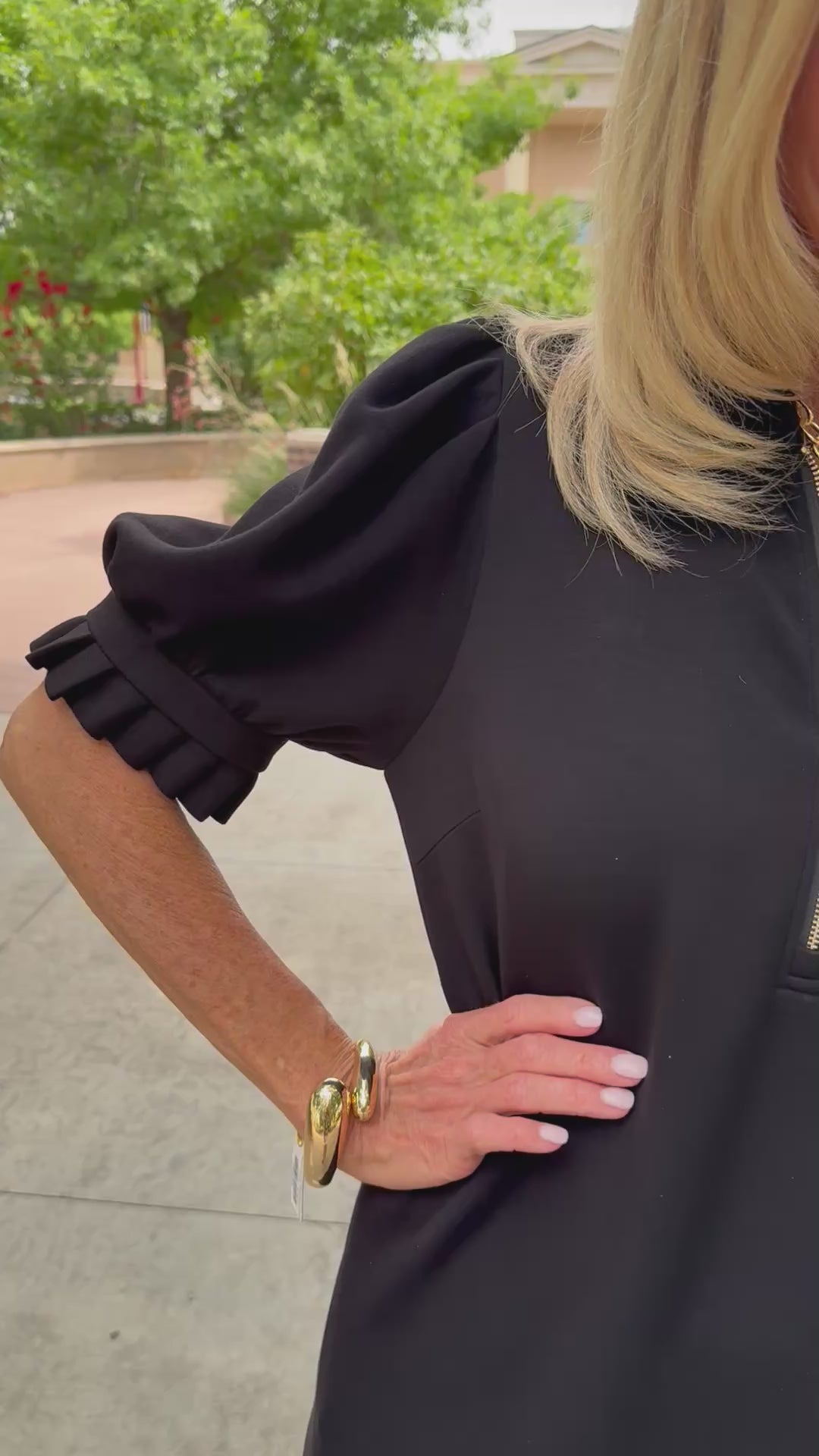 Perfectly Pleated Black Dress