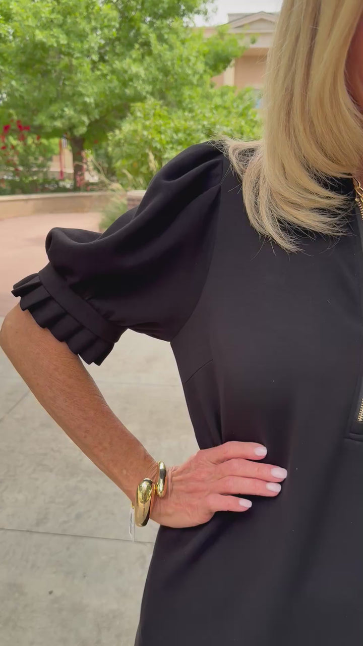 Perfectly Pleated Black Dress