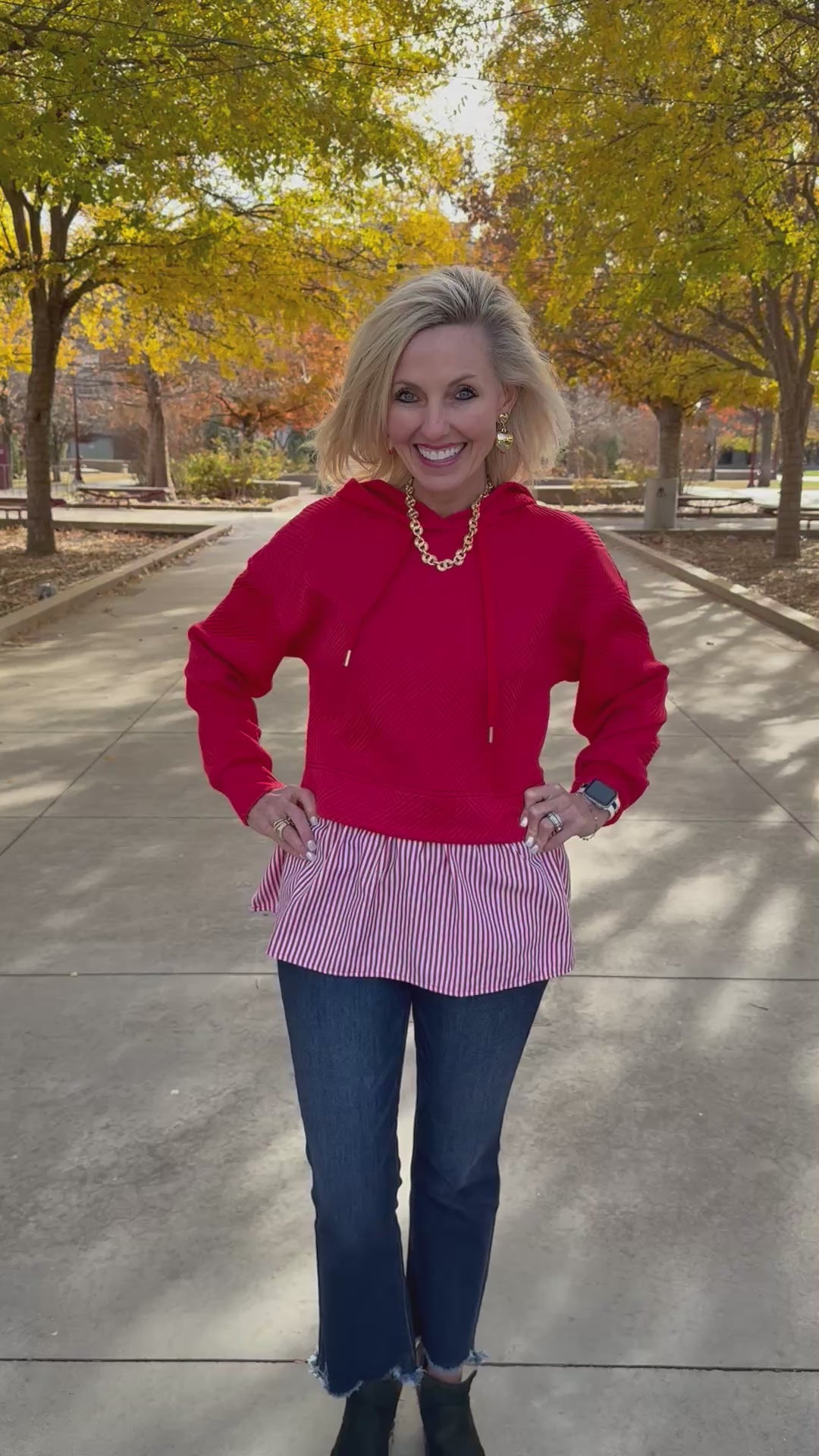 Hushed Stripes Textured Hoodie