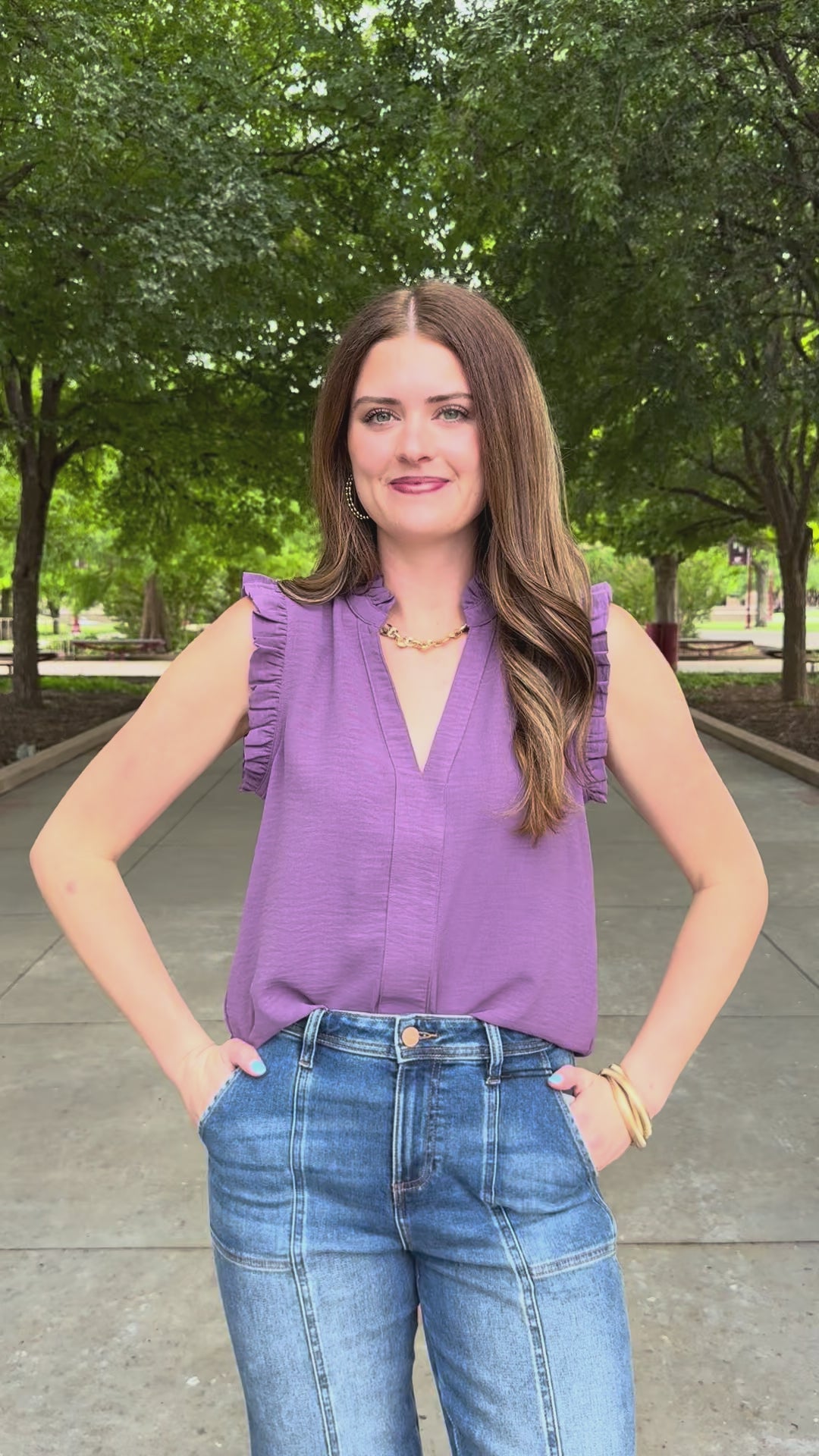Plum Perfect V-Neck Blouse
